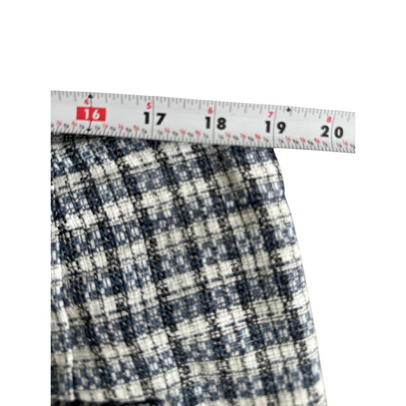 ANN TAYLOR LOFT Blue White Plaid Shorts Size 14 - Picture 2 of 9